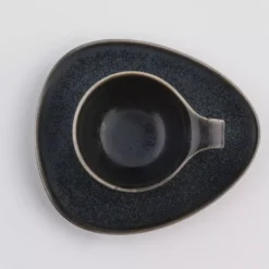 Filiżanka do espresso ze spodkiem DUKA TIME BLACK 60 ml porcelanowa