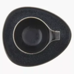 Filiżanka do espresso ze spodkiem DUKA TIME BLACK 60 ml porcelanowa