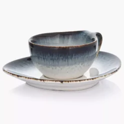 Filiżanka do espresso ze spodkiem DUKA TIME DIM 60 ml porcelanowa