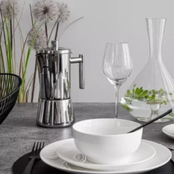 Filiżanka ze spodkiem DUKA EVERYDAY 250 ml biała porcelanowa