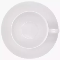 Filiżanka ze spodkiem DUKA FELICIA 300 ml biała porcelana