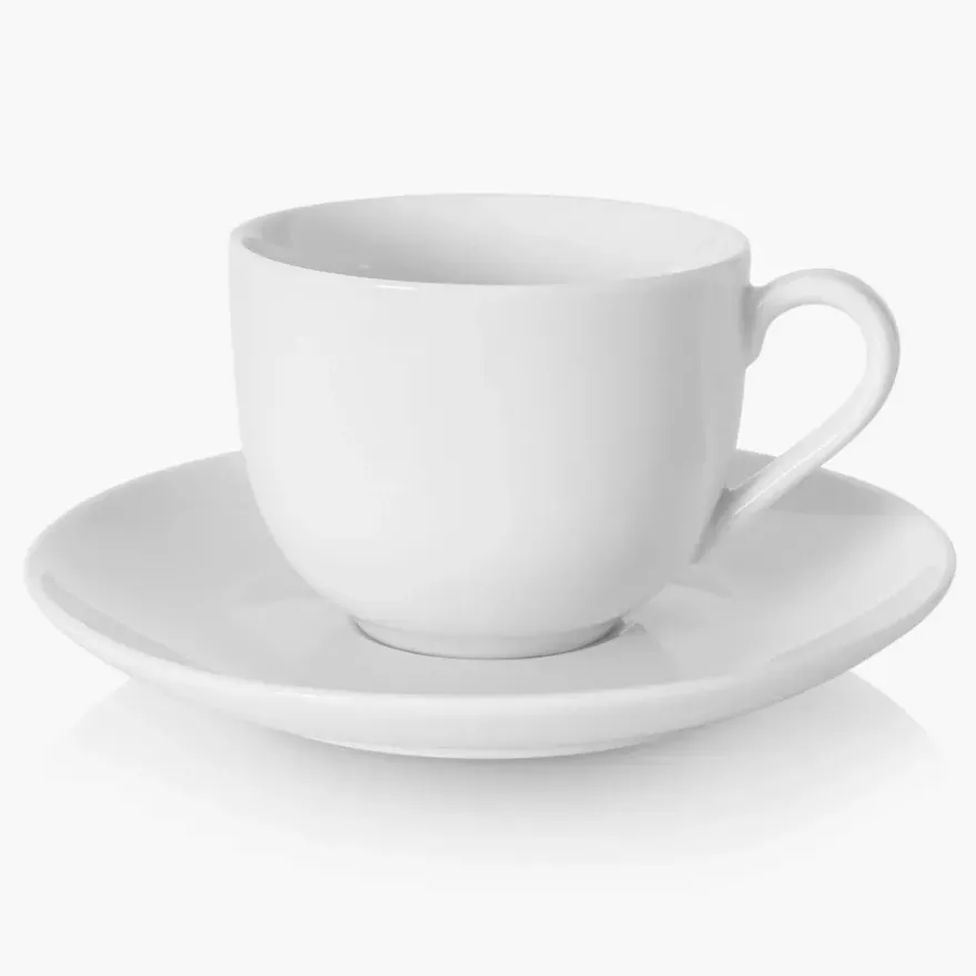 Filiżanka ze spodkiem DUKA FELICIA 130 ml biała porcelana