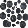 Filiżanka ze spodkiem DUKA TIME BLACK 350 ml grafitowa porcelanowa