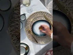 Filiżanka ze spodkiem DUKA TIME DIM 350 ml wielokolorowa porcelanowa
