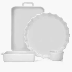 Forma do pieczenia prostokątna DUKA NIKLAS 36x22 cm biała kamionka