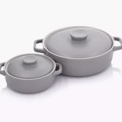 Forma do pieczenia zapiekania DUKA MANS 15.8 cm szara ceramiczna