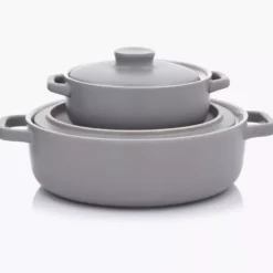 Forma do pieczenia zapiekania DUKA MANS 15.8 cm szara ceramiczna