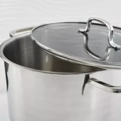 Garnek z pokrywą BERGHOFF HELIX 24 cm srebrny stalowy