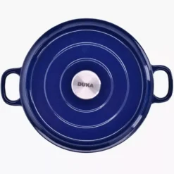 Garnek z pokrywką DUKA BJORN 4200 ml granatowy żeliwo
