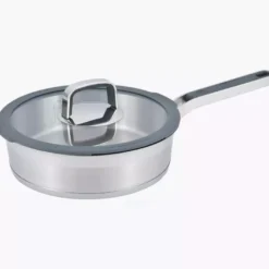 Głęboka patelnia z pokrywką DUKA ESKIL 24 cm srebrna stal nierdzewna