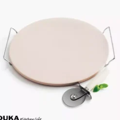 Kamień do pizzy z nożykiem DUKA PIZZA STONE 33 cm