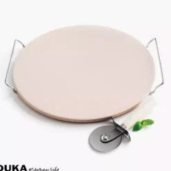 Kamień do pizzy z nożykiem DUKA PIZZA STONE 33 cm