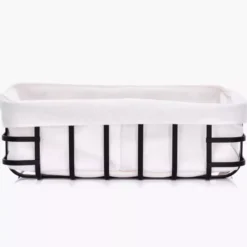 Koszyk na chleb prostokątny DUKA FINT 26x19x9 cm czarny stal