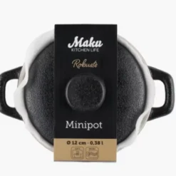 Mini garnek ceramiczny z pokrywką ROBUSTE MAKU 0,38 L 12 cm