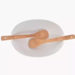 Misa ze sztućcami DUKA BAMBOO 28 cm biała