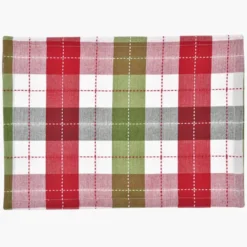Podkładka na stół w kratę DUKA GLEN 50x34.5 cm zielona bawełniana