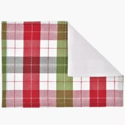 Podkładka na stół w kratę DUKA GLEN 50x34.5 cm zielona bawełniana