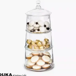 Słoik na ciastka DUKA CANDY 3-poziomowy 40 cm transparentny szkło