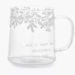 Szklanka z uchem świąteczna xmas DUKA RIMFROST 450 ml transparentna szklana