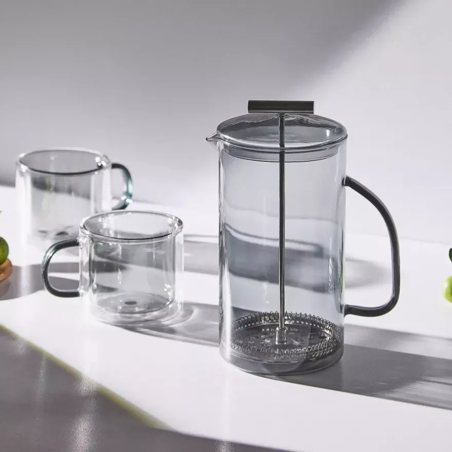 Szklanki do kawy i herbaty DUKA FARG 2 szt. 250 ml szare szklane