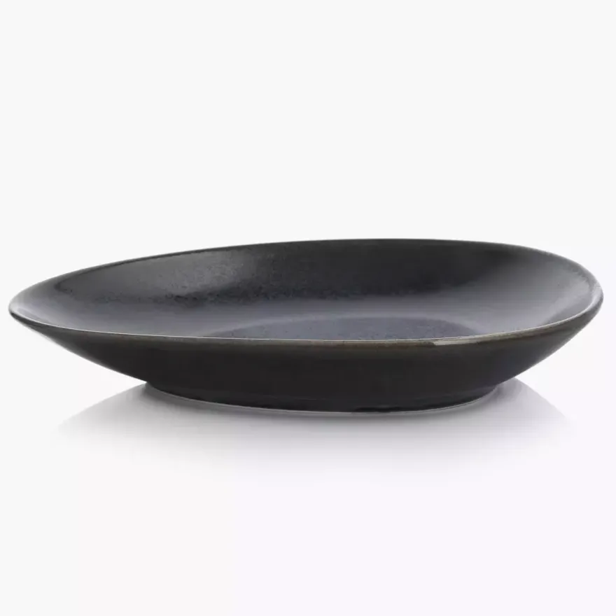Talerz głęboki bulionówka ze spodkiem DUKA TIME BLACK 450 ml porcelanowy