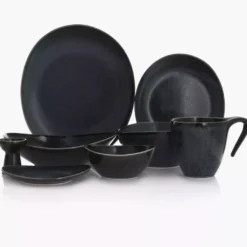 Talerz głęboki DUKA TIME BLACK 22 cm grafitowy porcelanowy