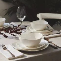 Talerz głęboki DUKA TIME 22 cm biały porcelana