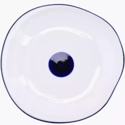 Talerz głęboki obiadowy DUKA KROG 22 cm biały granatowy porcelana