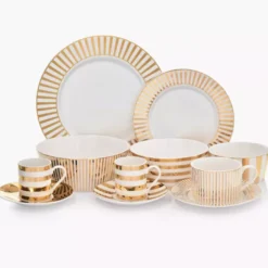 Talerz śniadaniowy DUKA GOLD 20 cm porcelanowy