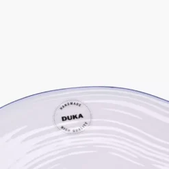 Talerz śniadaniowy DUKA KROG 20 cm biały granatowy porcelana