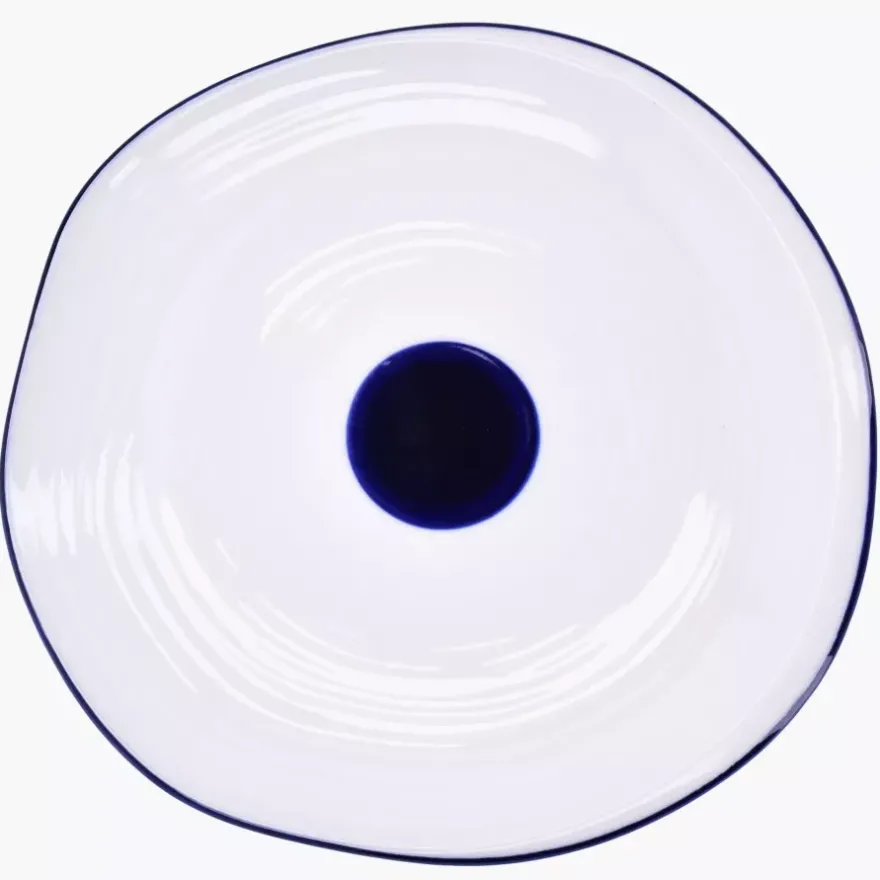 Talerz śniadaniowy DUKA KROG 20 cm biały granatowy porcelana