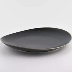Talerz śniadaniowy DUKA TIME BLACK 22x19 cm grafitowy porcelanowy