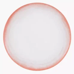 Talerz obiadowy DUKA SOLVIND 27.5 cm różowy biały porcelanowy
