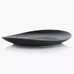 Talerz obiadowy DUKA TIME BLACK 28x24 cm grafitowy porcelanowy
