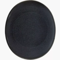 Talerz obiadowy DUKA TIME BLACK 28x24 cm grafitowy porcelanowy