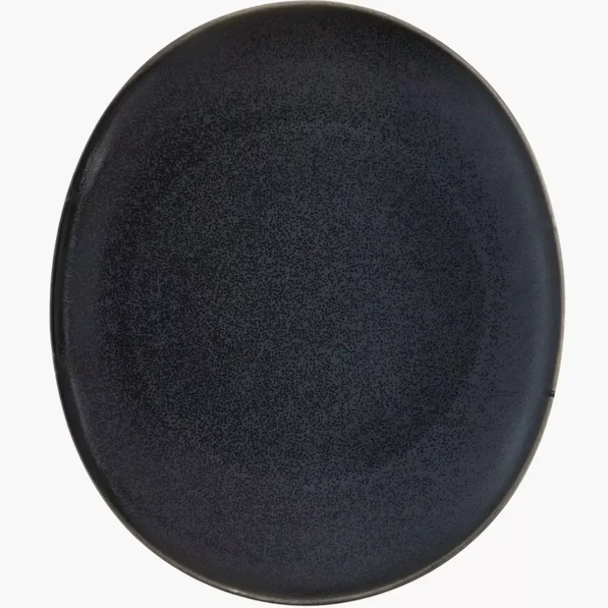 Talerz obiadowy DUKA TIME BLACK 28x24 cm grafitowy porcelanowy