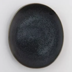 Talerzyk talerz deserowy DUKA TIME BLACK 15x13 cm grafitowy porcelanowy