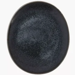 Talerzyk talerz deserowy DUKA TIME BLACK 15x13 cm grafitowy porcelanowy