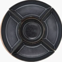 Zestaw do przystawek na obrotowej tacy DUKA WAREWOOD porcelanowy