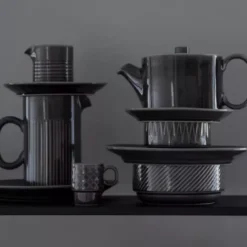Zestaw 4 filiżanek do espresso SAGAFORM COFFE & MORE szary