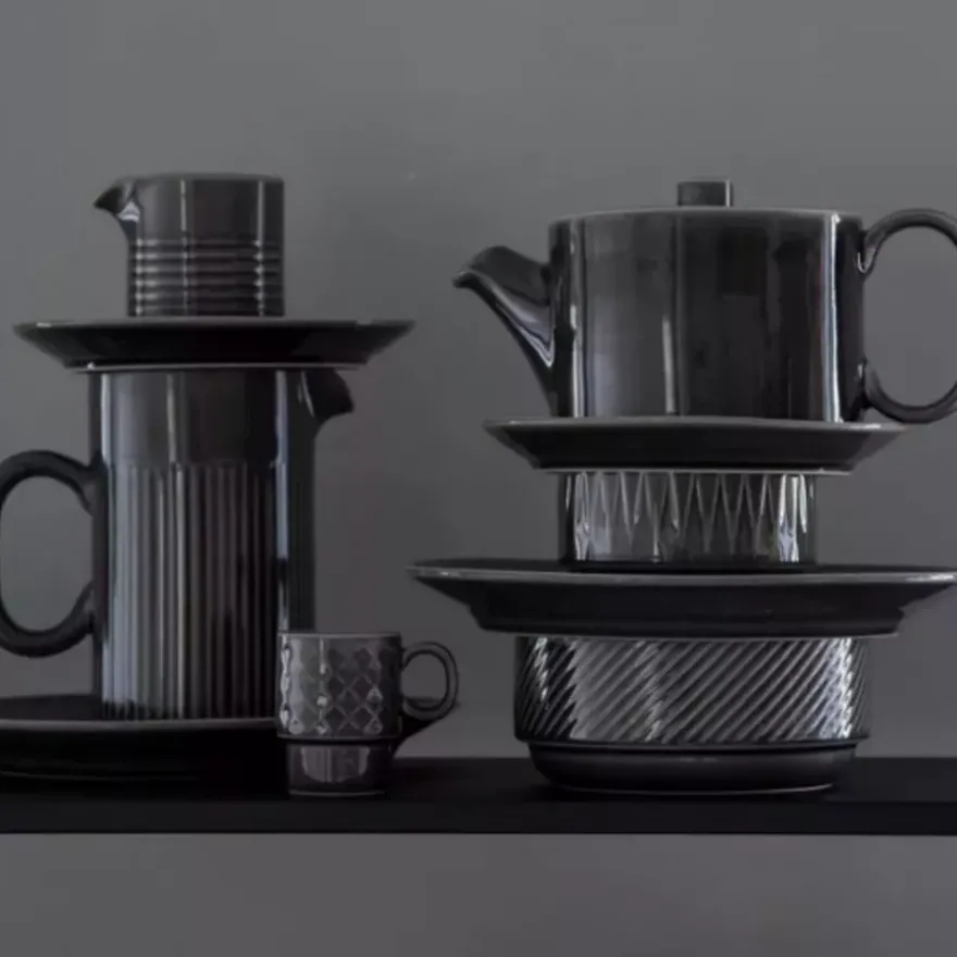 Zestaw 4 filiżanek do espresso SAGAFORM COFFE & MORE szary