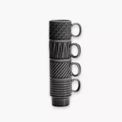Zestaw 4 filiżanek do espresso SAGAFORM COFFE & MORE szary