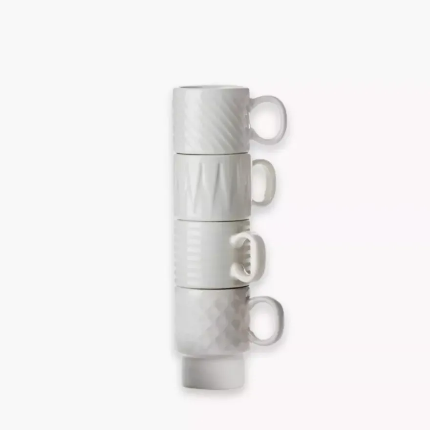 Zestaw 4 filiżanek do espresso SAGAFORM COFFE & MORE biały