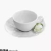 Zestaw filiżanek ze spodkami DUKA SARA 8 elementów 200 ml porcelana