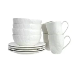 Zestaw śniadaniowy różyczki DUKA SARA 12 elementów porcelana