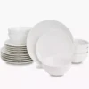 Zestaw obiadowy dla 6 osób różyczki DUKA SARA 18 elementów biały porcelana