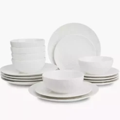 Zestaw obiadowy dla 6 osób różyczki DUKA SARA 18 elementów biały porcelana