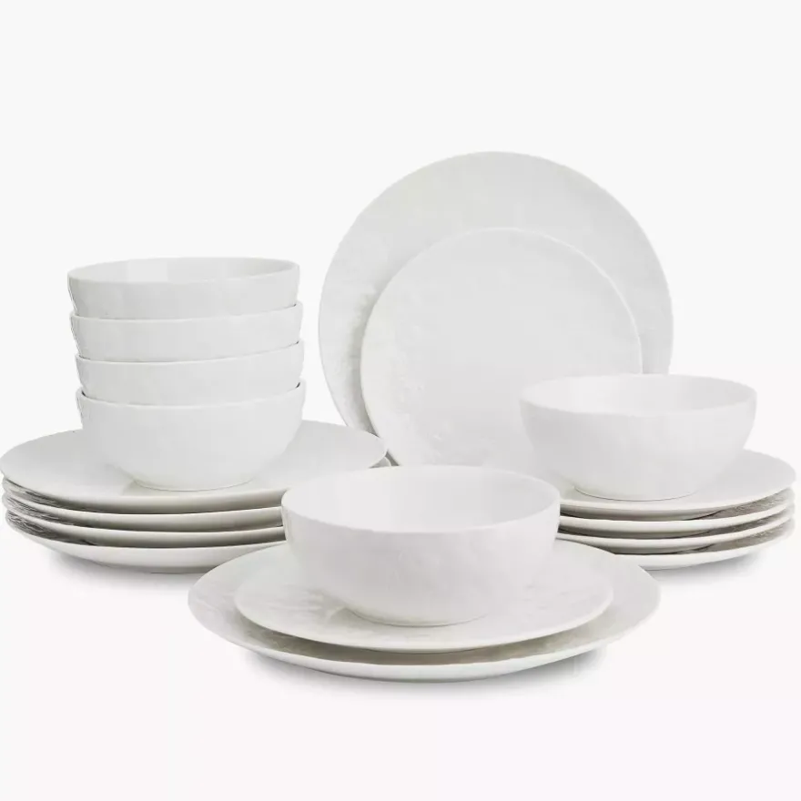 Zestaw obiadowy dla 6 osób różyczki DUKA SARA 18 elementów biały porcelana