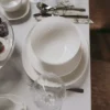 Zestaw obiadowy DUKA TIME 18 elementów biały porcelana