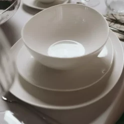 Zestaw obiadowy DUKA TIME 18 elementów biały porcelana